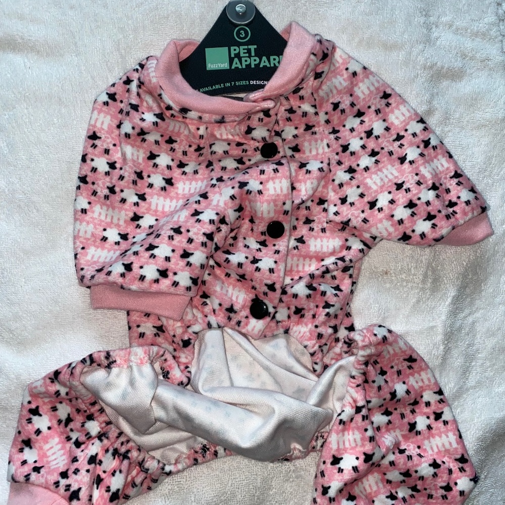 FUZZ YARD - Pink Counting Sheep Dog Pajama’s- Size 3